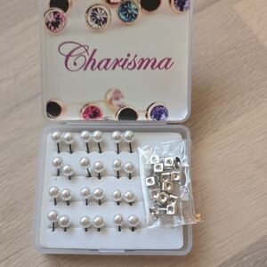 Charisma Pearl and Gem Stud Earring Set